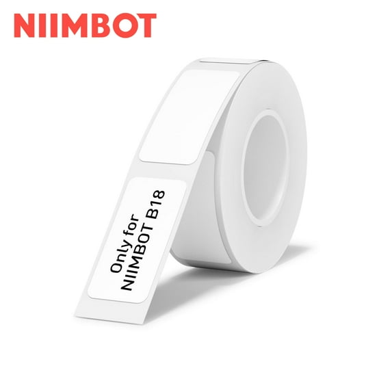 NIIMBOT Labels 0.55"x1.18"(14x30mm), Label Paper Only for B18 Label Maker 1 Roll of 190Pcs(White)