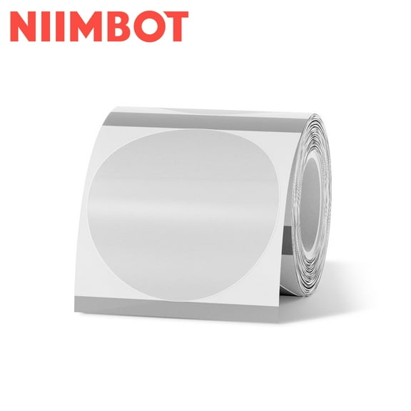 NIIMBOT Labels for B1/B21/B3S Label Printer, Thermal Labels 1.57"x 1.57"(40x40mm), Waterproof, Oil-Proof Sticker Labels, 1 Roll of 170 Sticker Labels (Round Clear)
