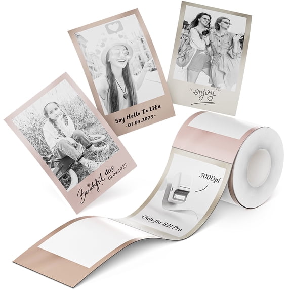 NIIMBOT Photo Paper for B1 Pro/B2 Pro/B21_Pro,300dpi Upgraded Thermal Photo Printing, Time&Memory