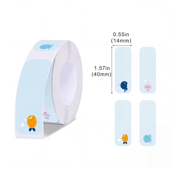 NIIMBOT Thermal Label Maker Stickers 0.55"×1.57" Replacement Label Paper for D11/D101/D110/H1S,160 Sheets/Roll(Ocean)