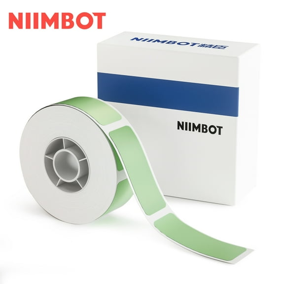 NIIMBOT D11/D110/D101/H1/H1S Round Printer Labels, 0.47" x 1.57", Green, 160 Labels/Roll