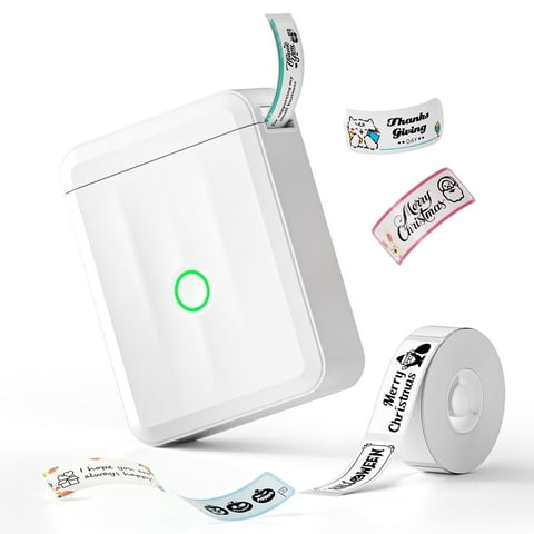 NIIMBOT Upgraded D110 Mini Portable Label Printer Inkless Labeler Sticker Bluetooth Rechargeable Thermal with Tape(White)
