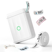 NIIMBOT Upgraded D110 Mini Portable Label Printer Inkless Labeler Sticker Bluetooth Rechargeable Thermal with TapeWhite