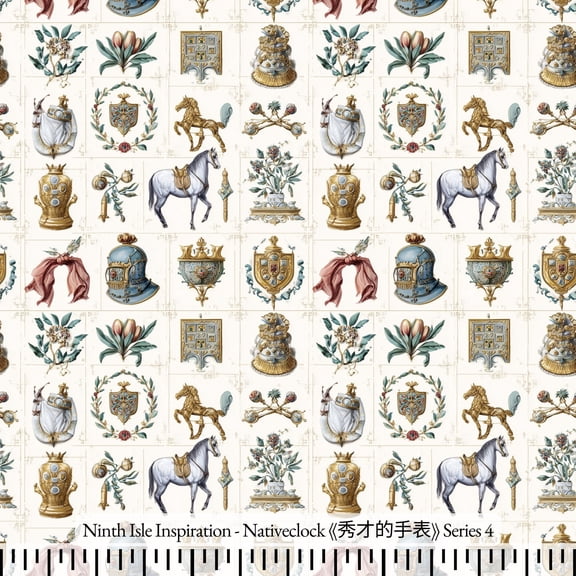 Ninth Isle Inspiration - Nativeclock Series - 100% Rayon Fabric By The Yard (Series4, Swatch(11"x11"))