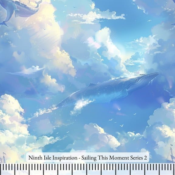 Ninth Isle Inspiration - Sailing This Moment Series - 100% Rayon Fabric By The Yard (Series2, Swatch(11"x11"))