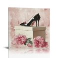 thumbnail image 1 of NIJIAN African American Wall Art Fashion Wall Decor Black Girl Canvas Poster, Pink Flowers Perfume Handbags High Heels Prints Wall Pictures Paintings for Girls Bedroom Wall Decor, UNFRAMED, 1 of 5