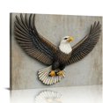 thumbnail image 1 of NIJIAN  Eagle Wall Decor - Metal Sculpture,3 Dimensional Metallic Wall Art - Easy to hang, Gift Idea for Nature Enthusiasts - Ideal for Indoor & Outdoor Use, Home & Garden 20x16in, 1 of 6