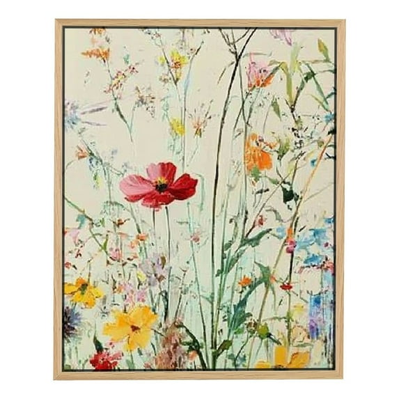 NIJIAN Framed Colorful Wildflower Canvas Wall Art Flowers Pictures Prints Flowers Printing Floral Watercolors Flower wall Decor Living Room Girls Bedroom Bathroom