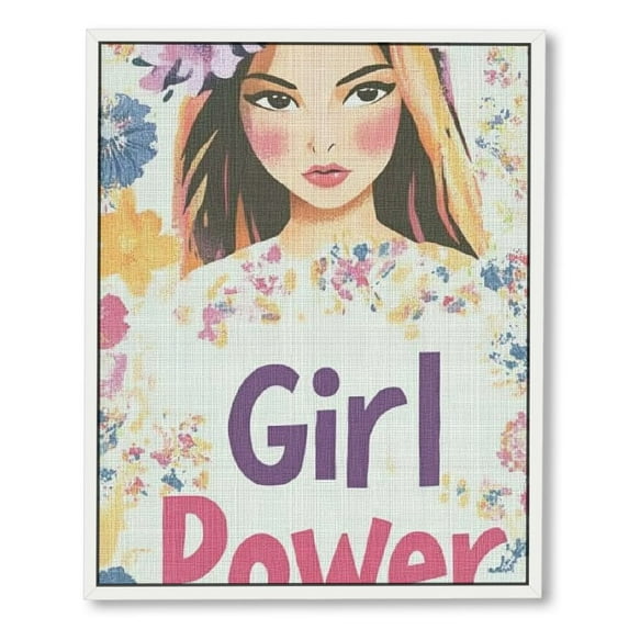 NIJIAN Girl Nursery Pastel Colorful Wildflower Girl Power Wall Decor Canvas Wall Art Painting Paints Picture for Home Girls Kids Room Playroom Nursery, Gifts for Kids Girls