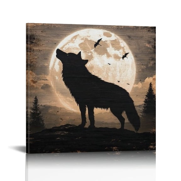 NIJIAN  Wild Animal Canvas - Rustic Cabin Decor Wildlife Wall Art - Deer Wolf Eagle Bear Canvas Wall Art - Woodland Wall Art - Cabin Wall Art