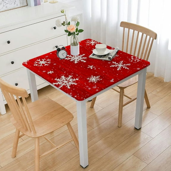 NIJIANKEHAN Christmas Tablecloth Christmas Snowflake Tablecloth White Snowflake Plastic Table Cover Winter Wonderland Table Clothes Christmas Table Decorations Merry Christmas Party Supplies