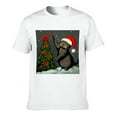 thumbnail image 1 of NIJIANKEHAN Funny Black Cat Gift Pushing Christmas Tree Over Cat Shirt, 1 of 3