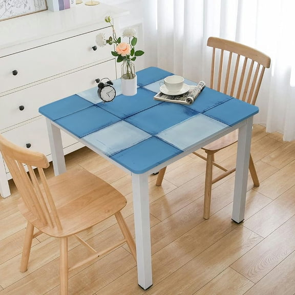 NIJIANKEHAN Light Blue Foil Tablecloth Baby Shower Frozen Birthday Party Table Cloths Disposable Waterproof Table Cover for Winter Christmas Wedding Graduation Party Supplies