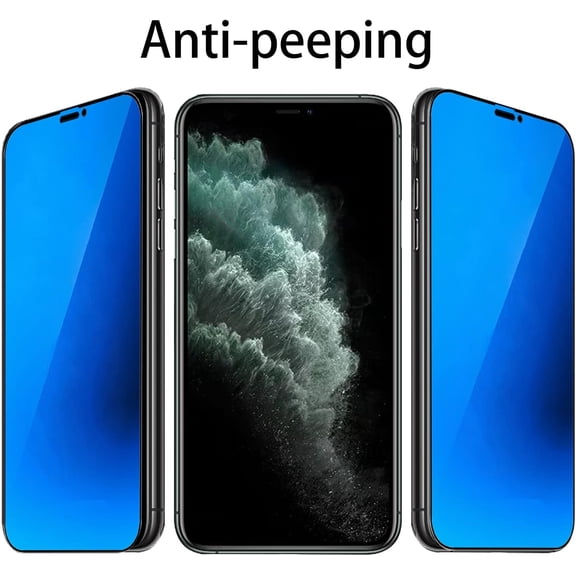 NIJUDA -2 Pack Anti-Blue Privacy Tempered Glass for iPhone X/iPhone XS/iPhone 11 Pro Mirror Anti-Spy Screen Protector Anti-Peeping Film Electroplated 5.8 inch Blue