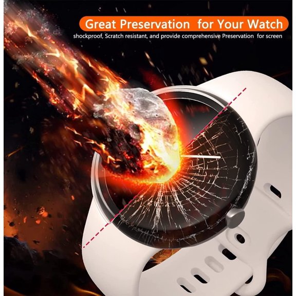 NIJUDA -2 Pack Hard PC Case for Google Pixel Watch 3 (2024) 41mm with Tempered Glass Screen Protector, High Sensitive Full Coverage Protective Bumper Cover for Pixel Watch 3 41mm Accessories