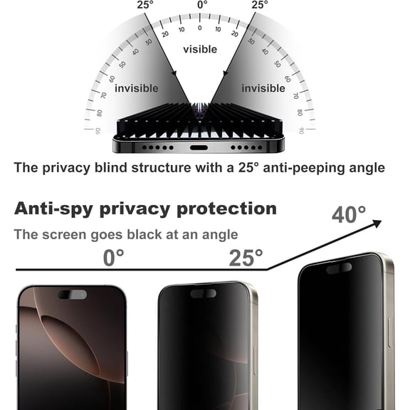 NIJUDA -2 Pack Matte Privacy Screen Protector for iPhone 17 Pro Screen Protector Anti-Glare, Anti-Spy Tempered Glass Film, Smooth and Responsive Touch Anti-Scratch Glass