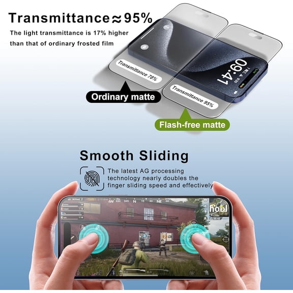 NIJUDA -2 Pack Matte Screen Protector for iPhone 17 Pro 6.3-Inch Auto Dust Removal, No Bubbles, Tempered Glass Film, Easy Installation