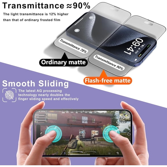 NIJUDA -2-Pack Matte Screen Protector for iPhone 11 Pro and iPhone XS and iPhone X 5.8-Inch, Auto Dust Removal, No Bubbles, High Definition Clear, Easy Installation
