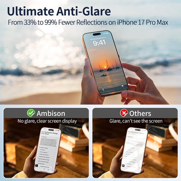 NIJUDA -2 Pack Matte Screen Protector for iPhone 17 Pro 6.3inch 2025 Tempered Glass, Scratch Resistance, Anti Glare & Anti Fingerprint, Smooth as Silk, Easy Installation Frame, Bubble-Free