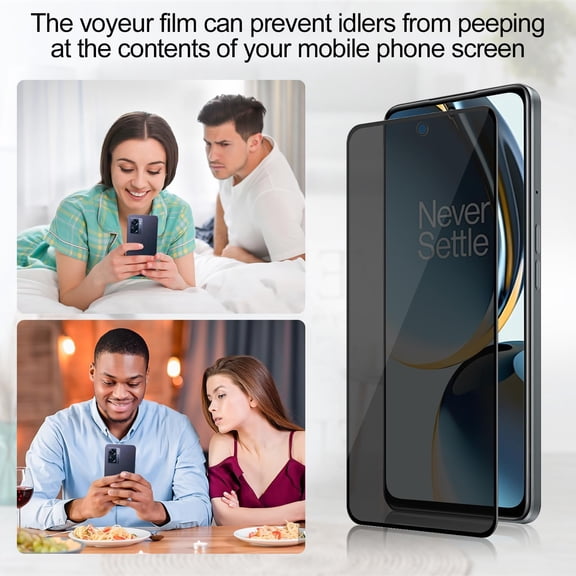 NIJUDA -2 Pack Privacy Screen Protector for Oneplus Nord N30 5G [Anti-Spy Tempered Glass], Ultra HD, Anti-Scratch, Bubble-Free, Easy Install 9H Protective Glass for Nord N30