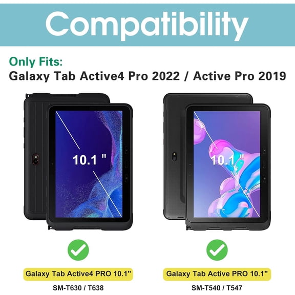 NIJUDA -2 Pack Screen Protector for Samsung Galaxy Tab Active4 Pro 10.1 2022/Tab Active Pro 10.1 2019, Tempered Glass Film Guard for 10.1 inch Galaxy Tabablet T630/T638/T540/T547