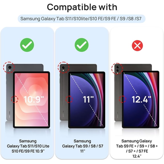 NIJUDA -2 Pack Screen Protector for Samsung Galaxy Tab S11/ S10 Lite/ S10 FE/ S9 FE 5G/ S9/ S8/ S7 (11/10.9 inch),Tempered Glass Film Compatible with S Pen[Ultra Clear] [Anti Scratch] [2.5D]
