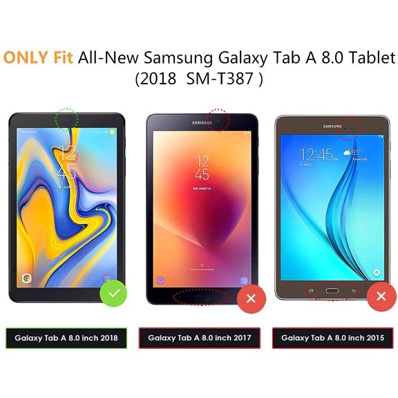 NIJUDA -(2 Pack) Tempered Glass Screen Protector Compatible for Samsung Galaxy Tab A 8.0 inch 2018 (Only Fits for SM-T387 Model), 9 Hardness HD Anti-Scratch Full-Coverage