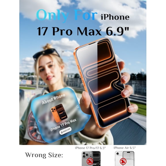 NIJUDA -2 Pack for iPhone 17 Pro Max 6.9 inch Tempered Glass Screen Protector, Auto Dust-Elimination, Bubble Free, HD Clear, Easy Installation