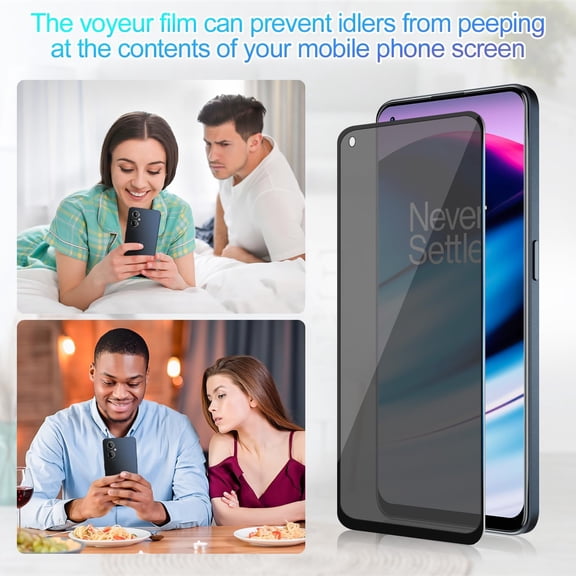 NIJUDA -3 Pack Privacy Screen Protector for OnePlus Nord N20 5G [Anti-Spy Tempered Glass], Ultra HD, Anti-Scratch, Bubble-Free, Easy Install 9H Protective Glass for 1+ Nord N20 5G