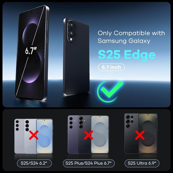 NIJUDA -3-Pack for Samsung Galaxy S25 Edge Screen Protector Tempered Glass with Auto Dust-Elimination, Easy Installation, Bubble Free, Anti Scratch for Galaxy S25 Edge Screen Protector 5G