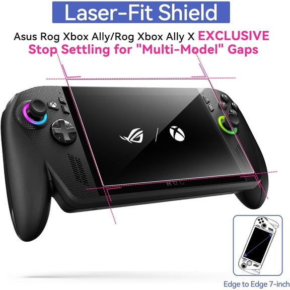 NIJUDA -3-Pack Screen Protector for ASUS ROG Xbox Ally X/ROG Xbox Ally Handheld 2025, Tempered Glass, 7 inch Full Coverage, Transparent Ultra HD, Anti-Scratch, Anti-Fingerprint