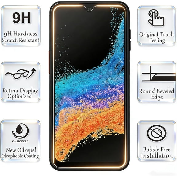 NIJUDA -3 Pack Screen Protector for Sam Galaxy Xcover 7 Pro Full Coverage,Anti-Scratch,High Transparency,Anti-fingerprint,Bubble-Free,Premium Tempered Glass