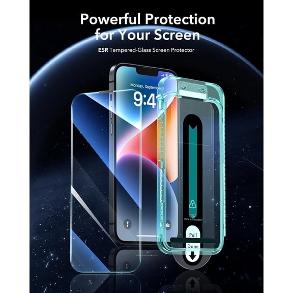 NIJUDA -3 Pack for iPhone 14 Pro Max Screen Protector, [9H Hardness] [Military Grade Shatterproof] Tempered Glass Film with Flawless Fit Tray