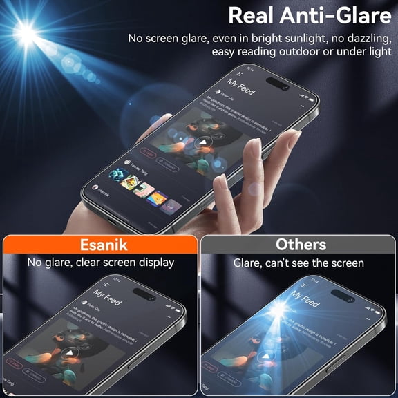 NIJUDA -3-Pack for iPhone 17 Pro Matte Glass Screen Protector - Anti-Glare, Anti-Fingerprint, Anti-Reflection, 9H Hardness, Smooth Touch, Easy Installation Frame Included