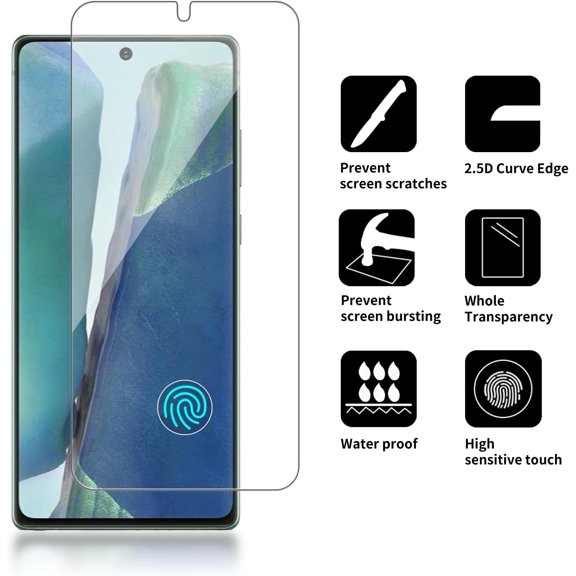NIJUDA -4 Pack Glass Screen Protector Compatible for Samsung Galaxy Note 20 5G / SM-N981U [9H Hardness]-HD Screen Tempered Glass, Scratch Resistant,Easy Install [Case Friendly]
