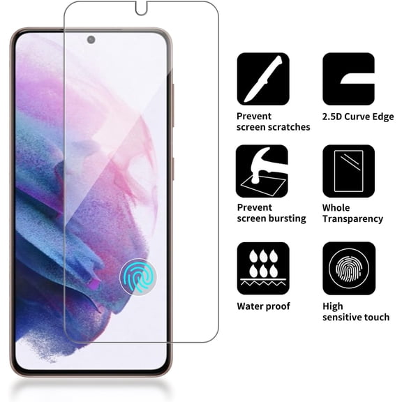 NIJUDA -4 Pack Glass Screen Protector Compatible for Samsung Galaxy S21 5G / SM-g991u [9H Hardness]-HD Screen Tempered Glass, Scratch Resistant,Easy Install [Case Friendly]