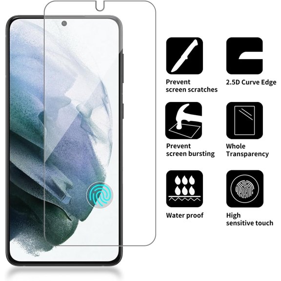 NIJUDA -4 Pack Glass Screen Protector Compatible for Samsung Galaxy S21 Plus 5G / S21+ / SM-g996u [9H Hardness]-HD Screen Tempered Glass, Scratch Resistant,Easy Install [Case Friendly]