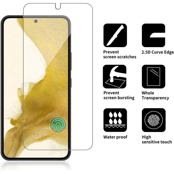 NIJUDA -4 Pack Glass Screen Protector Compatible for Samsung Galaxy S22 / SM-G901u [9H Hardness]-HD Screen Tempered Glass, Scratch Resistant,Easy Install [Case Friendly]
