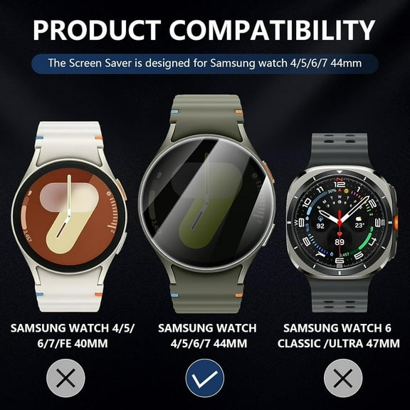 NIJUDA -4-Pack for Samsung Galaxy Watch 6/7 44mm Privacy Screen Protector, [Anti-peeping] 9H Hardness Ultra-thin Tempered Glass Screen Protective Film