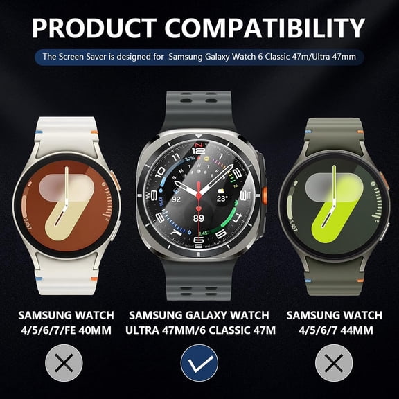 NIJUDA -4-Pack for Samsung Galaxy Watch 6 Classic 47mm/Galaxy Watch 7 Ultra 47mm Screen Protector, [Anti-Scratch] 2.5D 9H Ultra-thin Tempered Glass Screen Protective Film