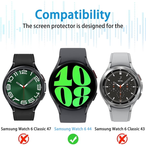 NIJUDA -4-Pack for Samsung Galaxy Watch 6/Galaxy Watch 7 44mm Screen Protector, [Anti-Scratch] 2.5D 9H Hardness Ultra-thin Tempered Glass Screen Protective Film
