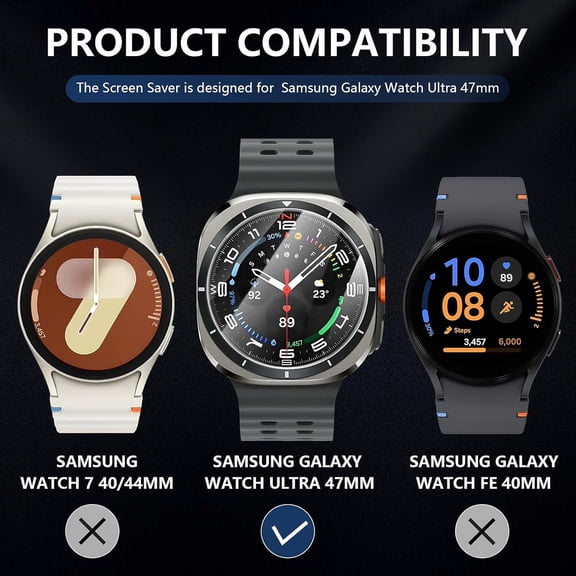 NIJUDA -4-Pack for Samsung Galaxy Watch 7/8 Ultra 47mm (2024/2025) Tempered Glass Screen Protector, [Anti-Scratch] 9H Hardness protective film