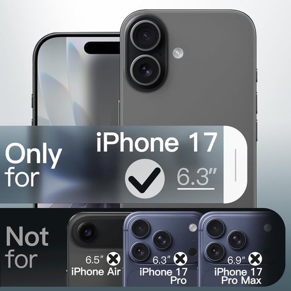 NIJUDA -5 in 1 Matte Case for iPhone 17 6.3-Inch with 2-Pack Each ...