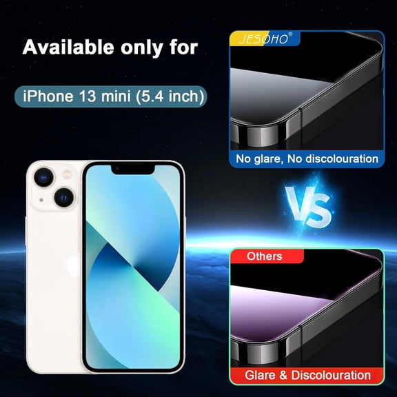 NIJUDA -Blue Light Screen Protector for iPhone 13 mini (5.4-inch), Eye Protection,Tempered Glass Film, Scratch-Resistant, No Bubble with Easy Installation Kit, 2 Pack