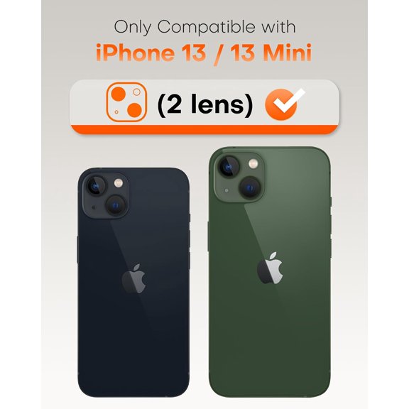 NIJUDA -Camera Lens Protector for iPhone 13 / iPhone 13 Mini Tempered Glass HD Individual Scratch Resistant Camera Cover Accessories Case Friendly 2 PackAlpine Green
