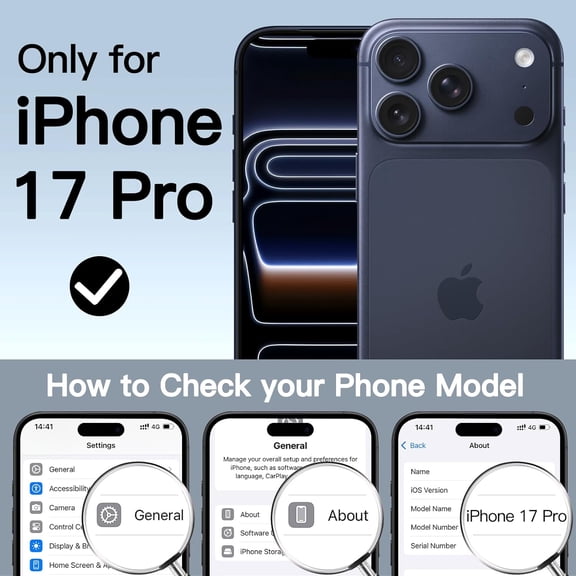 NIJUDA -Case for iPhone 17 Pro 6.3-Inch with Built-in Tempered Glass Screen Protector and Camera Control Button, Compatible with MagSafe, 360 Degree Full Body Cover (Black)