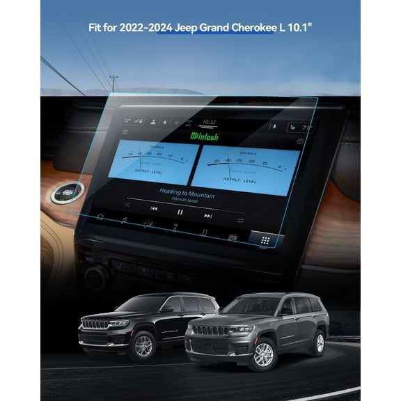 NIJUDA -Matte Screen Protector for Jeep Grand Cherokee L 2022 2023 2024 2025 Accessories Navigation Touchscreen Protector Film Tempered Glass HD Clear 10.1''