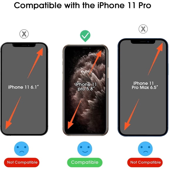 NIJUDA -OneTouch Glass Screen Protector for iPhone 11 Pro (5.8") with Easy Installation Kit, Tempered Glass, 2 Pack