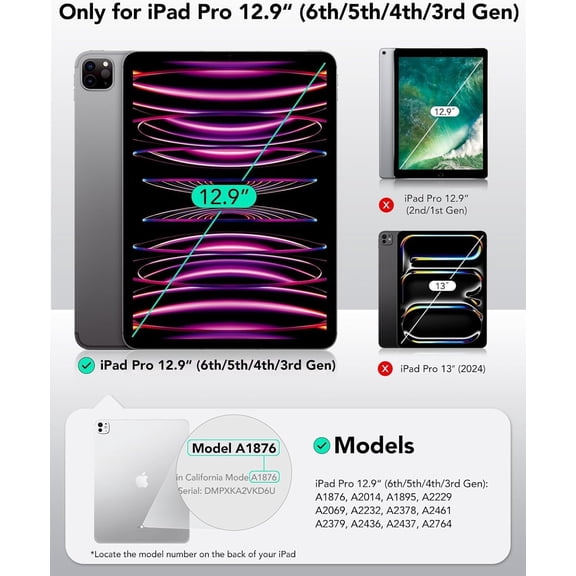 NIJUDA -Paper-Feel Magnetic Screen Protector for iPad Pro 12.9 Inch (6th/5th/4th/3rd Generation, 2022/2021/2020/2018), Write and Draw Like on Paper, Detachable and Reusable, Matte Finish