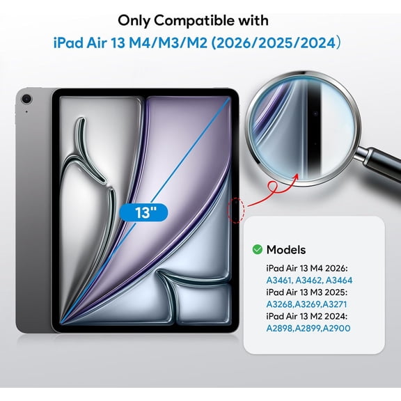 NIJUDA -Paperfeel Glass Screen Protector Compatible with iPad Air 13 M4/M3/M2 2026/2025/2024, Auto Alignment Kit, Crafted for Natural Writing, Less Reflection